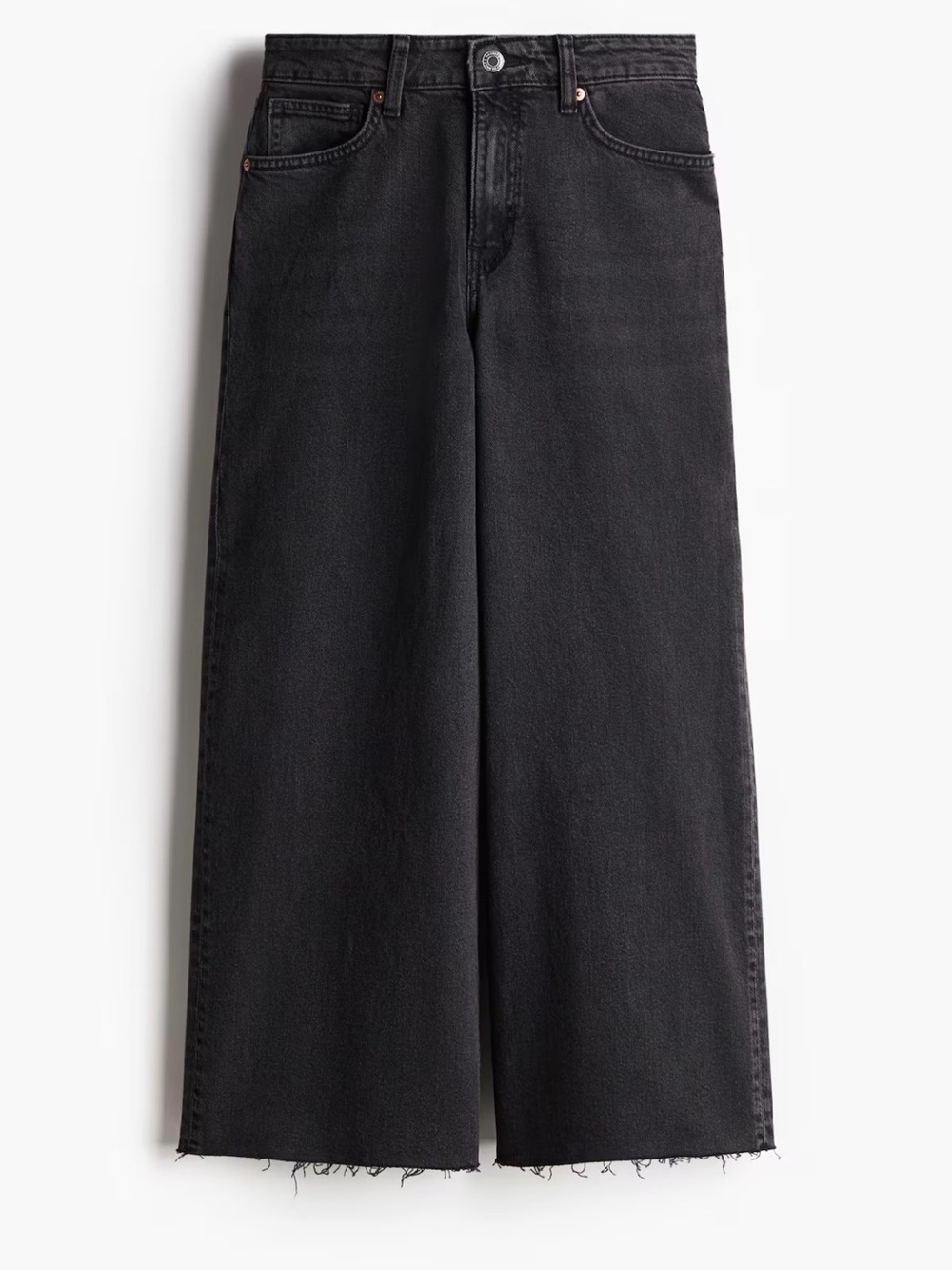 H&M Black Wide-Leg High-Rise Jeans